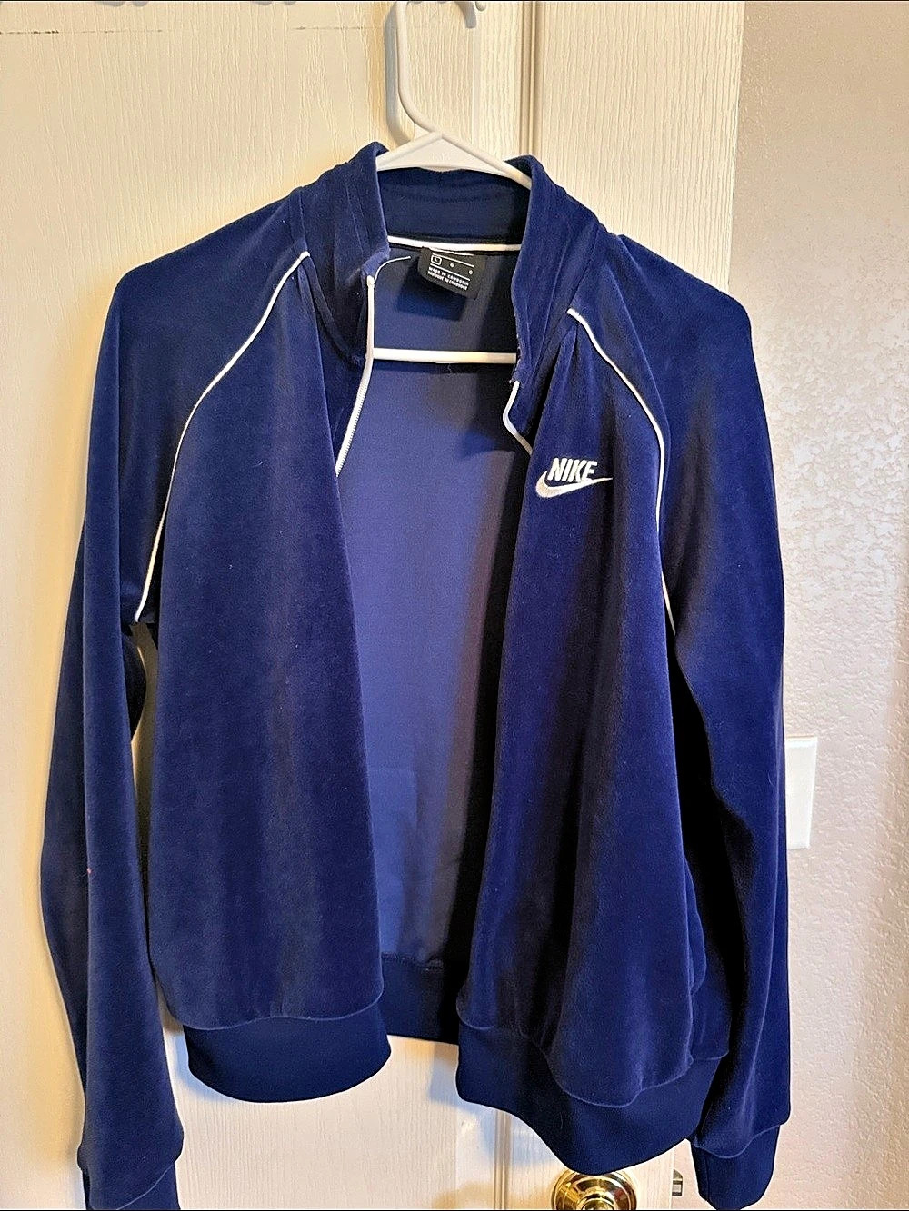 Nike Sportswear Velour Full-Zip Track Jacket Blue Large